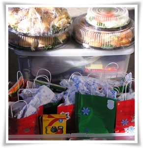 Sandwiches and gift bags