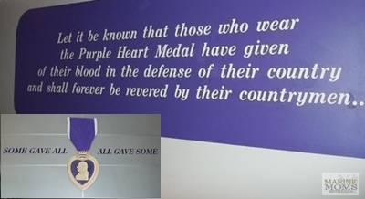 Purple Heart signs at Walter Reed