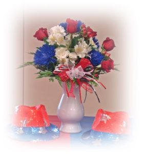 Patriotic Centerpiece for the May 22 Armed Forces Day luncheon