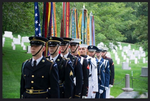 An Armed Forces Full Honors Wreath-Laying Ceremony at President John F. Kennedy’s gravesite in Arlington National Cemetery, May 29, 2017, in Arlington, Va. The wreath-laying marked Kennedy’s 100th birthday. (U.S. Army photo by Elizabeth Fraser/Arlington National Cemetery/released)